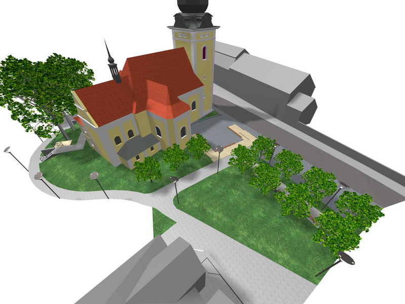 Revitalizace okolí kostela Kunštát - návrh